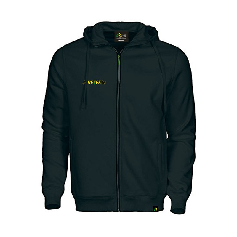 Hooded jacket with logo in black